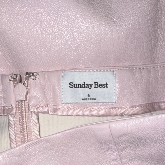 Sunday best- Pink Women's Skirt faux leather skirt- size 6 - Picture 3 of 4